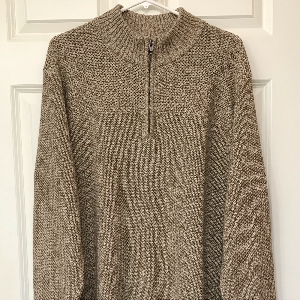 Red Head 1/4 Zip Pullover Knit Sweater XLT XL Tall New Tan